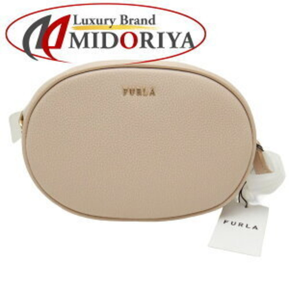 Furla Kara Shoulder Bag Beige Tan Leather